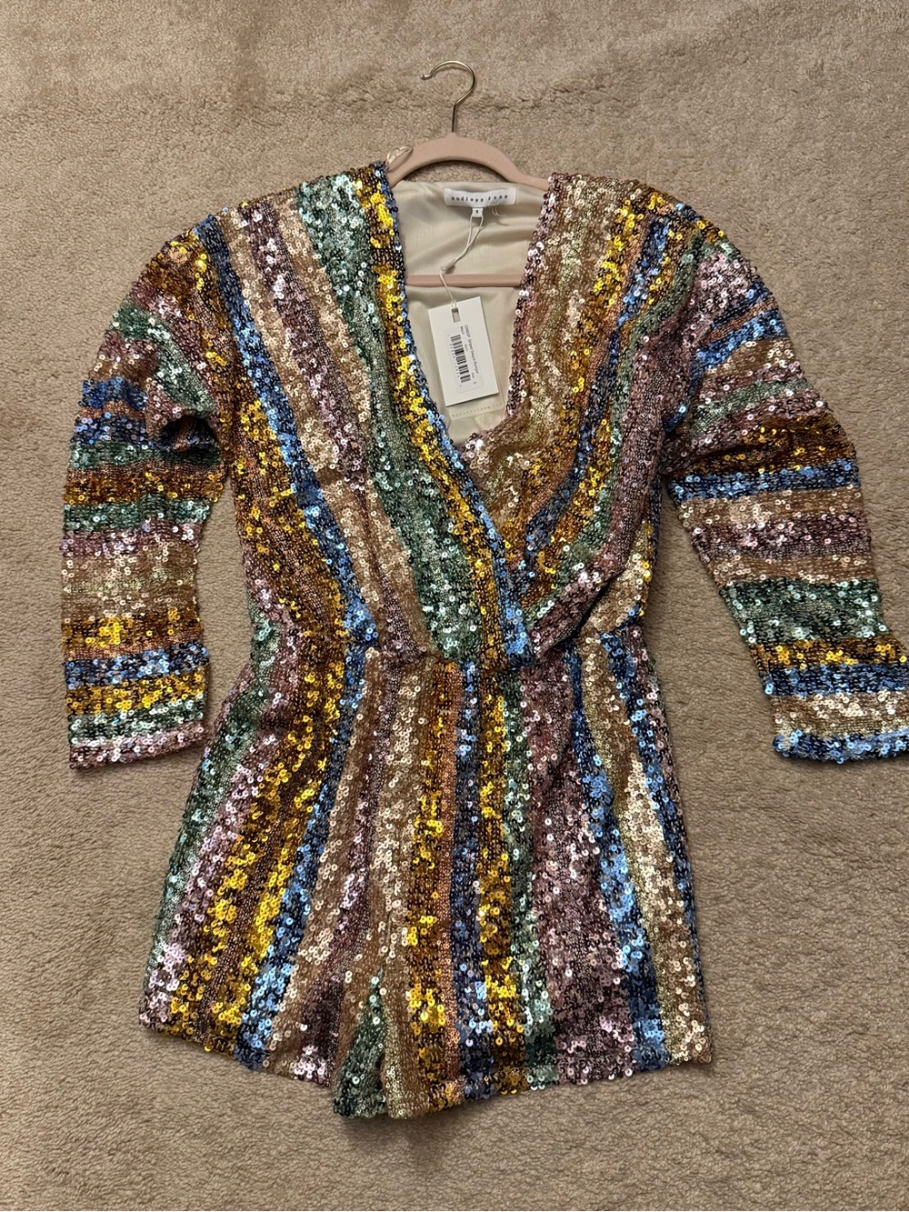 Endless Rose Multicolor Sequin V-Neck Romper